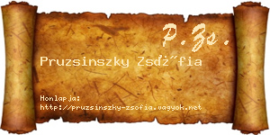 Pruzsinszky Zsófia névjegykártya