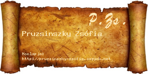 Pruzsinszky Zsófia névjegykártya